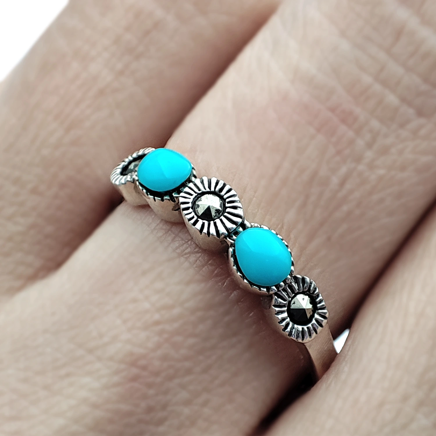 انگشترنقره مارکازیت فیروزه