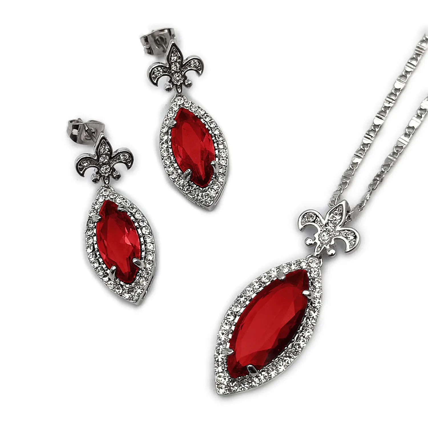 نیم ست نگین دار لوزی