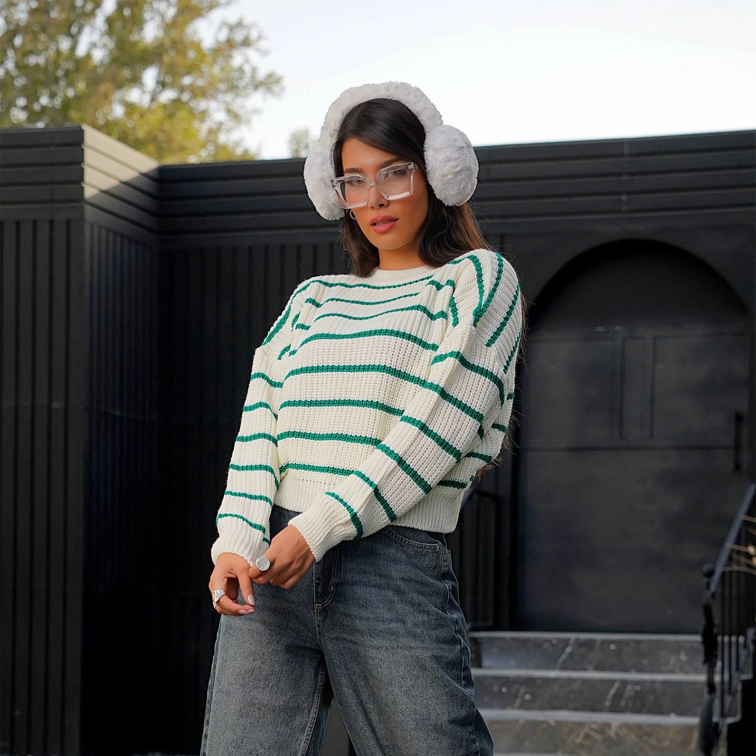 بلوز بافت راه راه ریز