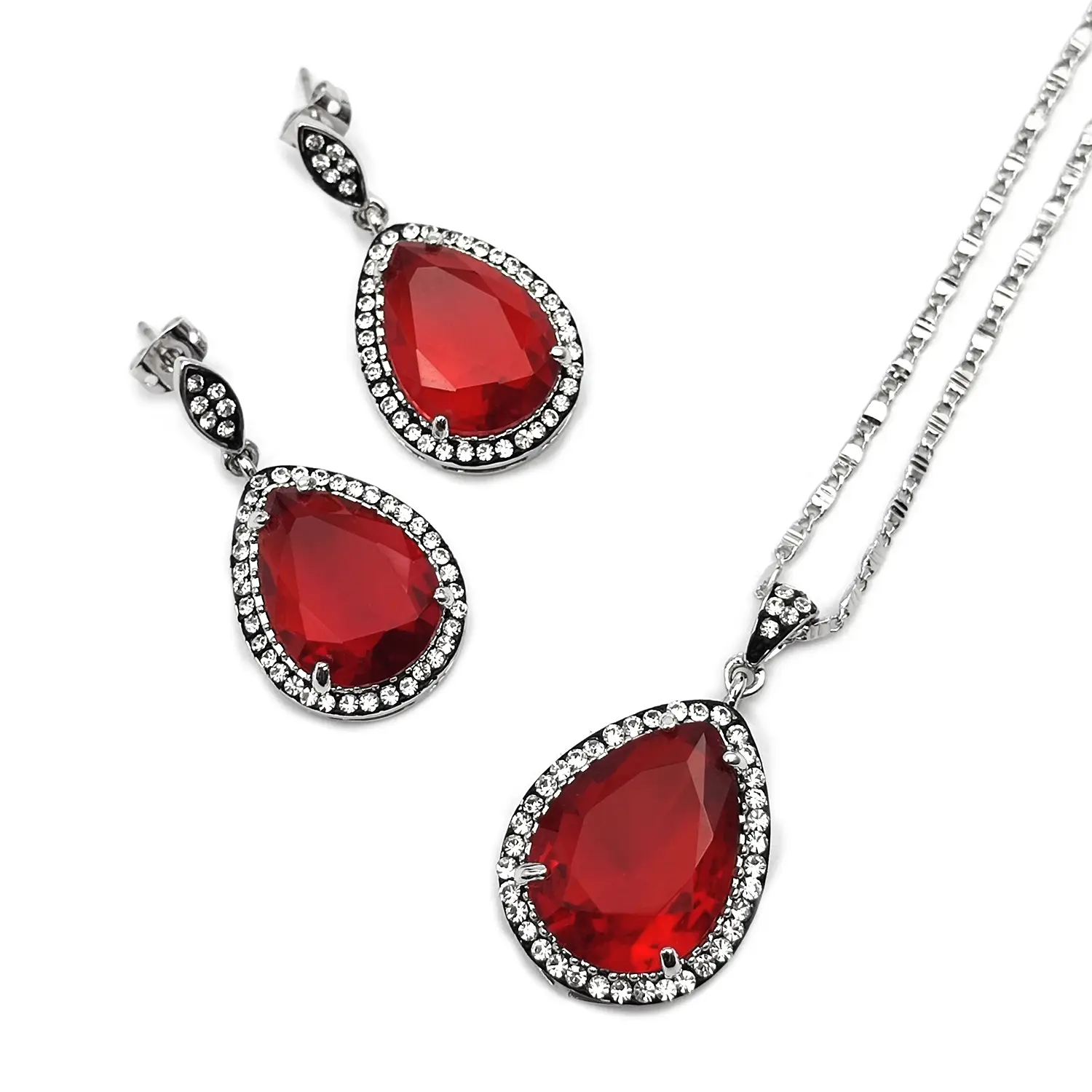 نیم ست یاقوت سرخ اشک