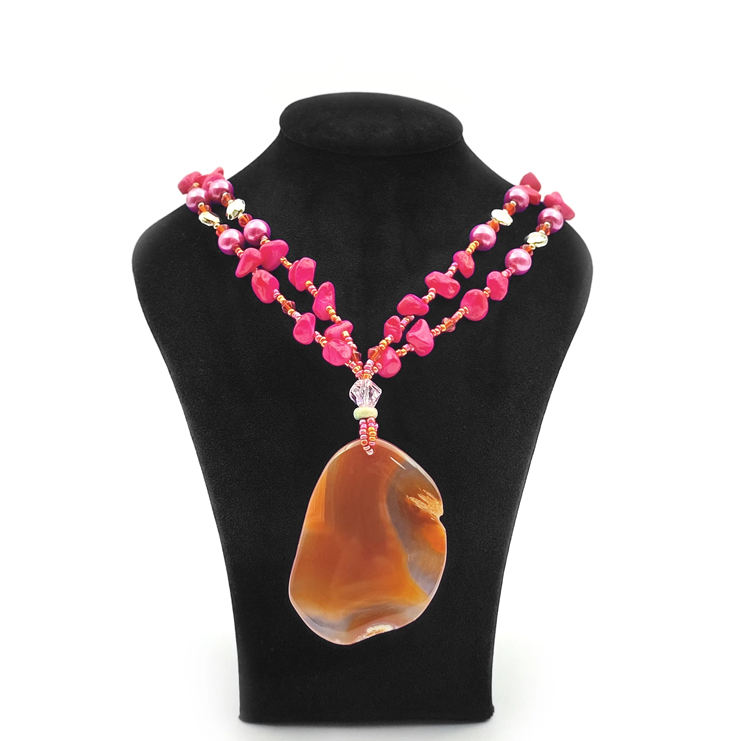 گردنبند رولباسی سرخ آبی