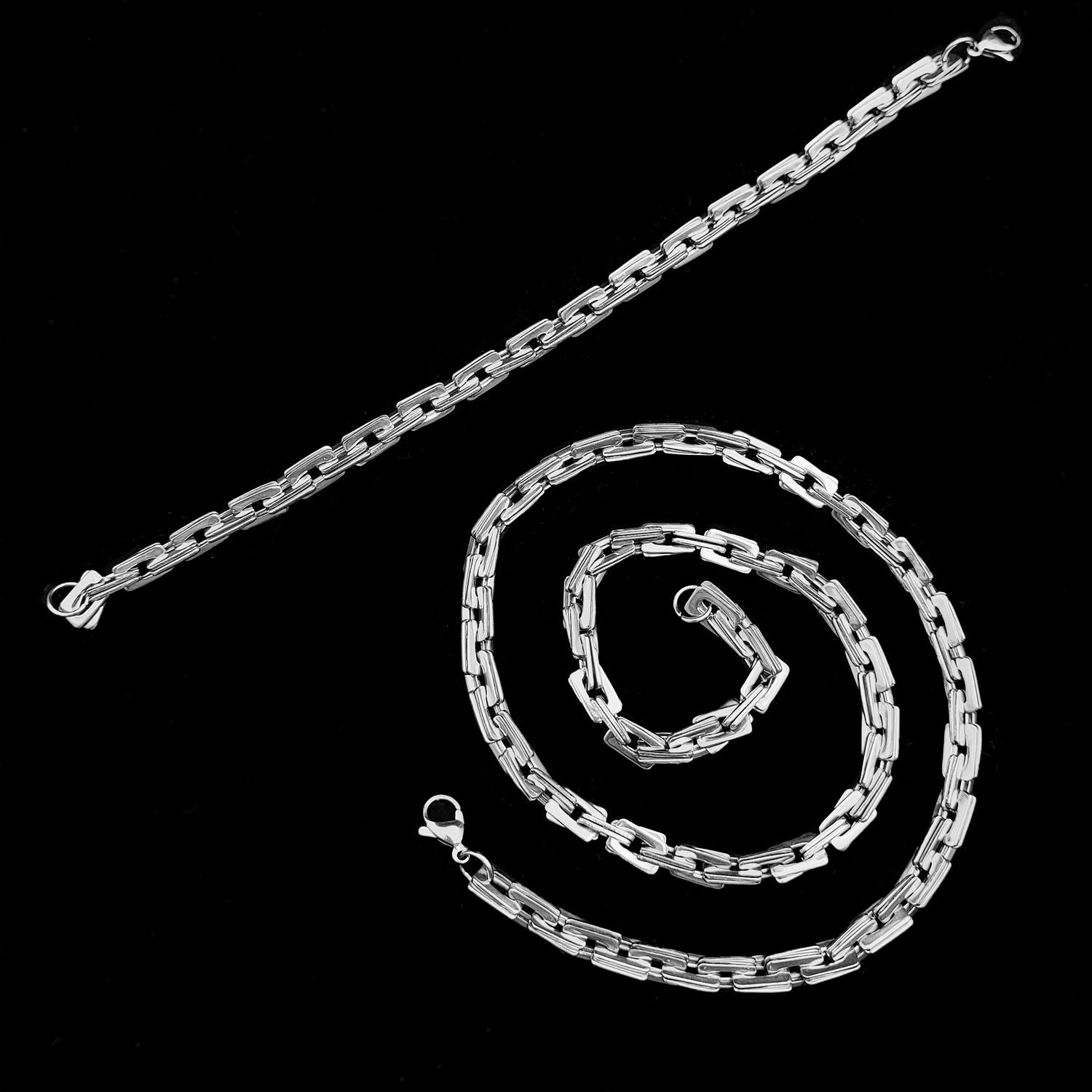 زنجیر و دستبند مردانه استیل